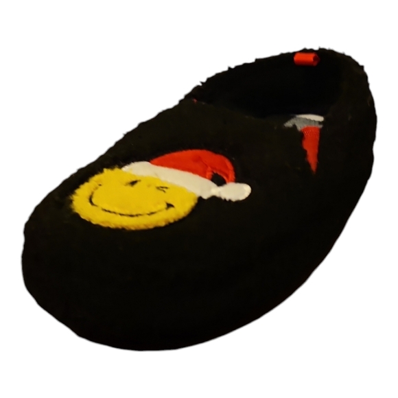 Cozy Smiley Face Kids Slippers - Black George 9-10 NWOT - Picture 4 of 8